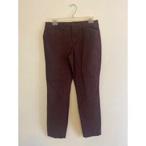 Old Navy Pixie Mid-Rise Burgundy Ankle Pants Women’s Size 8
